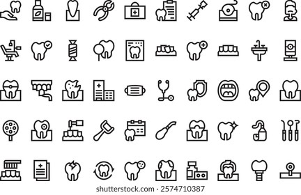 Dentist icons High-Quality Vector Icons Collection with Editable Stroke. Ideal for Professional and Creative Projects