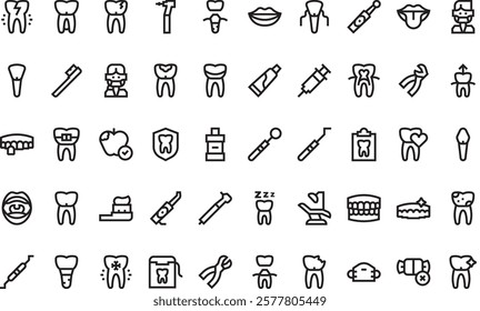 Dentist icons High-Quality Vector Icons Collection with Editable Stroke. Ideal for Professional and Creative Projects.