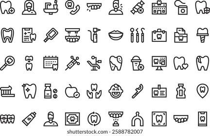 Dentist icons High-Quality Vector Icons Collection with Editable Stroke. Ideal for Professional and Creative Projects.