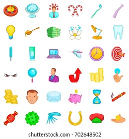Dentist icons set. Cartoon style of 36 dentist vector icons for web isolated on white background
