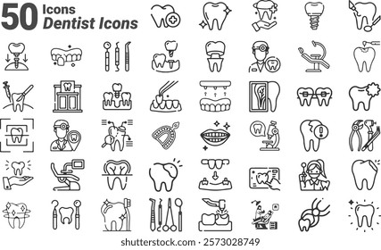 Dentist Icons silhouettes vector file