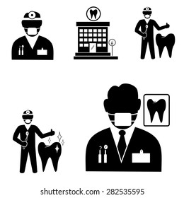 Dentist icons vector.