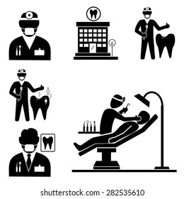 Dentist icons vector.