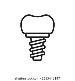 Dentist Implant Outline Icon Vector Illustration