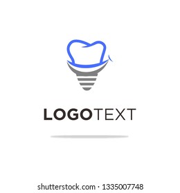 Dentist implant teeth logo concept