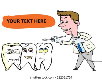 dentist inspecting the teeth