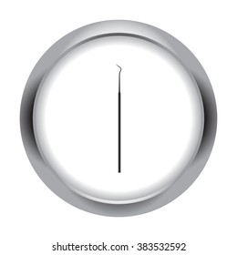 Dentist instrument simple icon  on round background