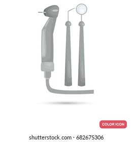 Dentist instruments color flat icon for web and mobile design