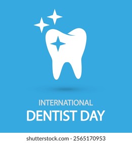 Dentist International Day tooth, vector art illustration.