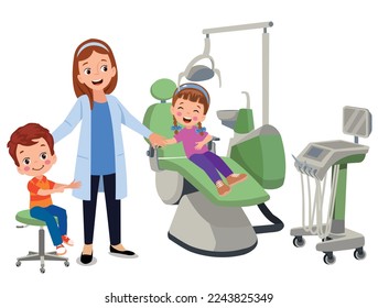 Dentist isolated cartoon vector illustrations