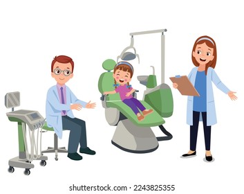 Dentist isolated cartoon vector illustrations