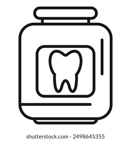 Dentist jar with tooth sign showing oral hygiene and health for dental care concept