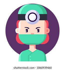 Dentist job and profession avatar icon. Profile picture for user interface.