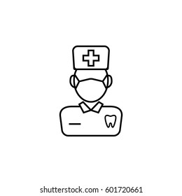 Dentist line icon, dental and medicine, doctor sign vector graphics, a linear icon on a white background, eps 10.