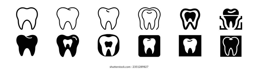 Iconos de línea de dentista, conjunto de iconos de vectores dentarios, icono de vectores dentarios, vector de icono dental sobre fondo blanco, conjunto de símbolos de iconos vectores dental, iconos dentarios