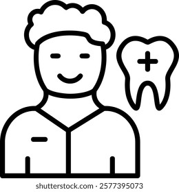 Dentist Line Vector Icon Design