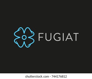 Dentist line vector logo. Tooth medical cross vector logotype. Dental clinic flower sign icon.