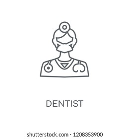 Dentist linear icon. Dentist concept stroke symbol design. Thin graphic elements vector illustration, outline pattern on a white background, eps 10.