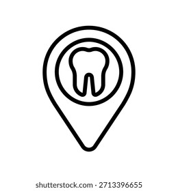 Dentist location icon, Line Vector graphics