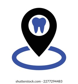 Dentist Location Icon ,Vector Graphics