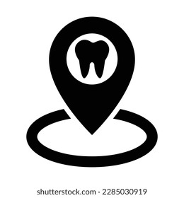 Dentist Location Icon Vector Graphics Illustration