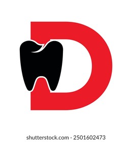 Dentist Logo combine with letter D vector template