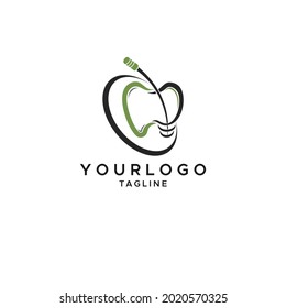 Vector de diseño de logotipo de dentista, diseño de plantilla de dentista