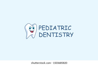 Dentist logo formed teeth mascot with big smile