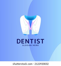 Dentist logo with gradient concept. Premium Vector.