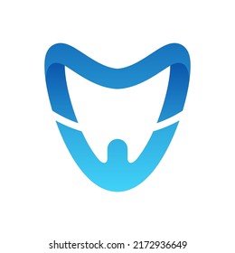 Dentist logo icon with simple letters M and W.