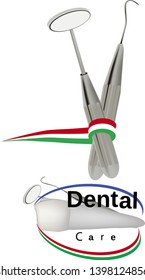 dentist logo with tooth and accessories