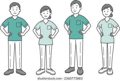 Dentist man and woman putting their hands on their hips