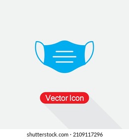 Dentist Mask Icon, Face Mask Icon, Mask Protection Virus Icon Vector Illustration Eps10