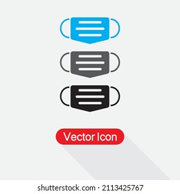 Dentist Mask Icon, Face Mask Icon, Mask Protection Virus Icon Vector Illustration Eps10