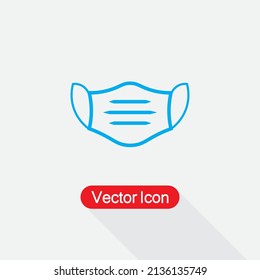 Dentist Mask Icon, Face Mask Icon, Mask Protection Virus Icon Vector Illustration Eps10