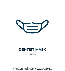 Dentist mask icon. Linear vector illustration from dentist collection. Outline dentist mask icon vector. Thin line symbol for use on web and mobile apps, logo, print media.