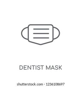 Dentist mask linear icon. Modern outline Dentist mask logo concept on white background from Dentist collection. Suitable for use on web apps, mobile apps and print media.