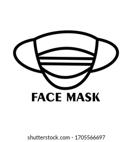 Icono lineal de máscara dentista. Esquema moderno Concepto de logo de máscara dentista sobre fondo blanco de la colección Dentist. Adecuado para aplicaciones web, aplicaciones móviles y medios impresos.