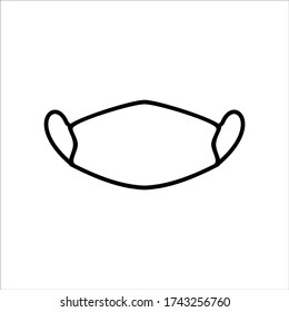 Dentist mask linear icon. Modern outline Dentist mask logo concept on white background from Dentist collection. Suitable for use on web apps, mobile apps and print media.