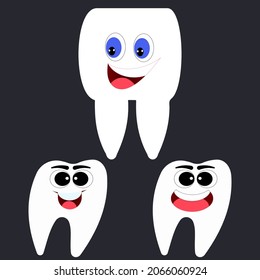Dentist medical logo. dental health and oral hygiene poster for dentistry design. cartoon tooth design in vector illustrator. 