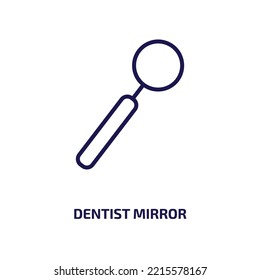dentist mirror icon from dentist collection. Thin linear dentist mirror, implant, tooth outline icon isolated on white background. Line vector dentist mirror sign, symbol for web and mobile