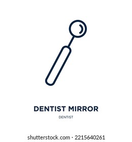 dentist mirror icon from dentist collection. Thin linear dentist mirror, hygiene, mirror outline icon isolated on white background. Line vector dentist mirror sign, symbol for web and mobile
