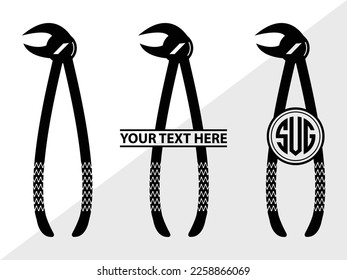 Dentist Monogram Vector Illustration Silhouette