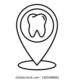 Dentist near me Concept, Dental Clinic GPS Location Ping Map Vector Icon Design