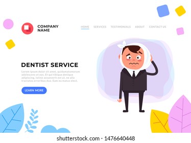 Dentist office banner poster concept. Vector flat cartoon graphic design illustration