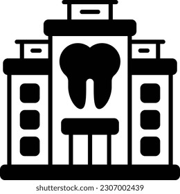 Dentist Office Building concept, Dental Clinic Facade vector icon design, odontology symbol, oral medicine sign, Dental instrument stock illustration