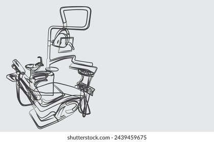 Dentist office equipment sketch with copy space.