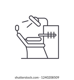 Dentist office line icon concept. Dentist office vector linear illustration, symbol, sign