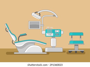 Dentist office vector flat illustration