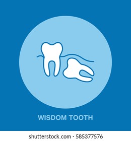 Dentist, orthodontics line icon. Dental surgery, wisdom tooth pulling sign, medical elements. Health care thin linear symbol for dentistry clinic.